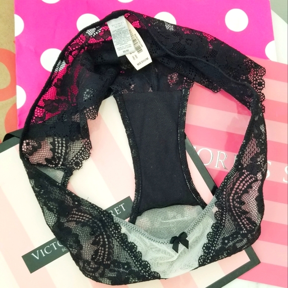 Victoria's Secret Vintage Very Sexy Lace Rhinestone Crystal Cheeky Panty NWT - Picture 9 of 13